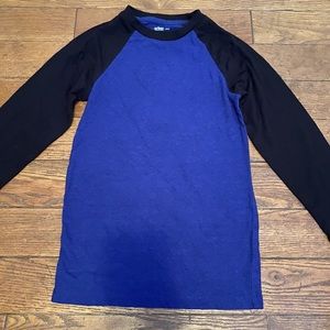 Blue and black kids long sleeve tee